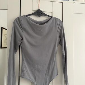 Abercrombie & Fitch Gray Long Sleeve Bodysuit